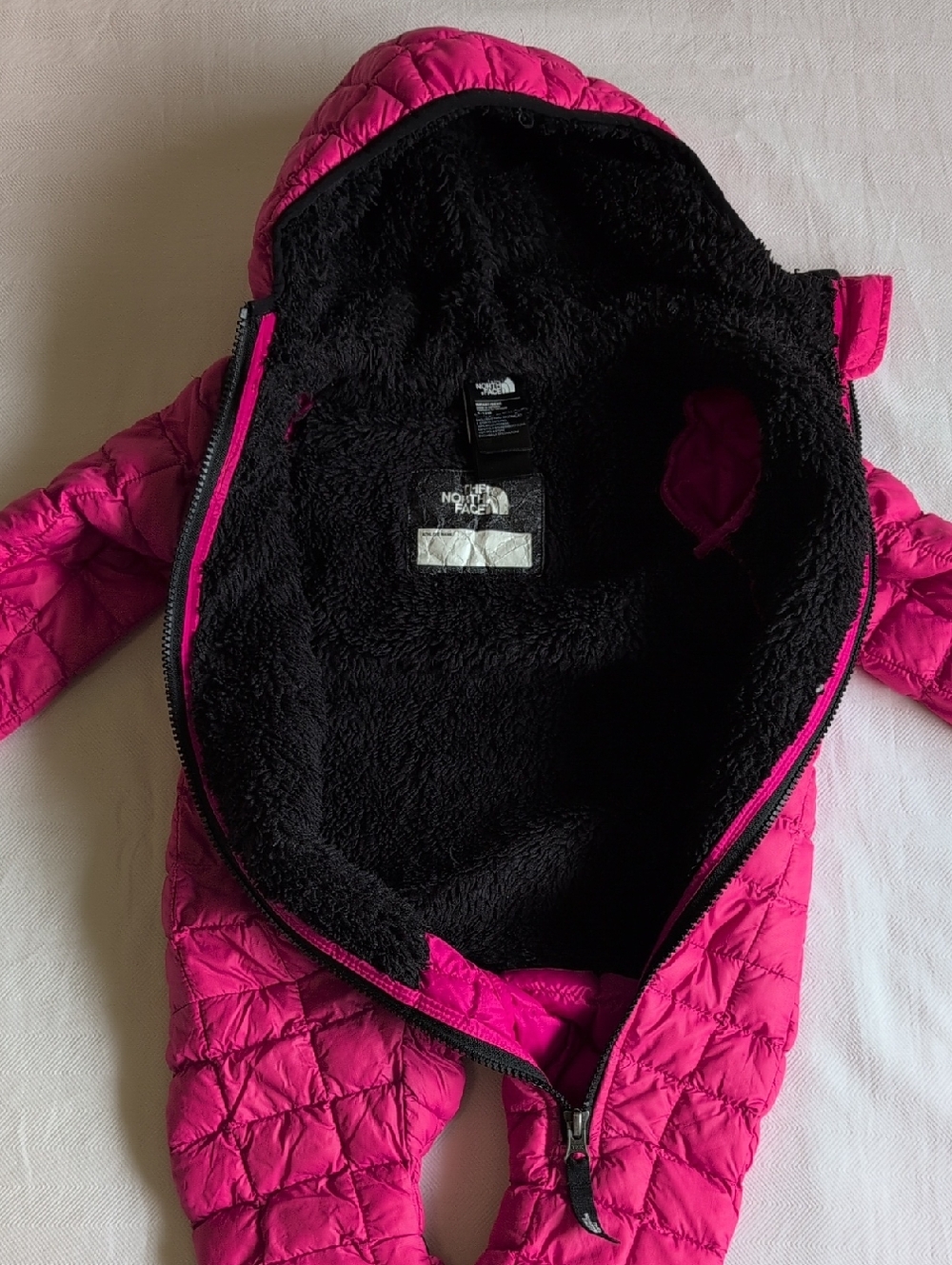 the north face thermoball infant one piece snowsuit pink 6-12 months baby girl - Picture 10 of 16
